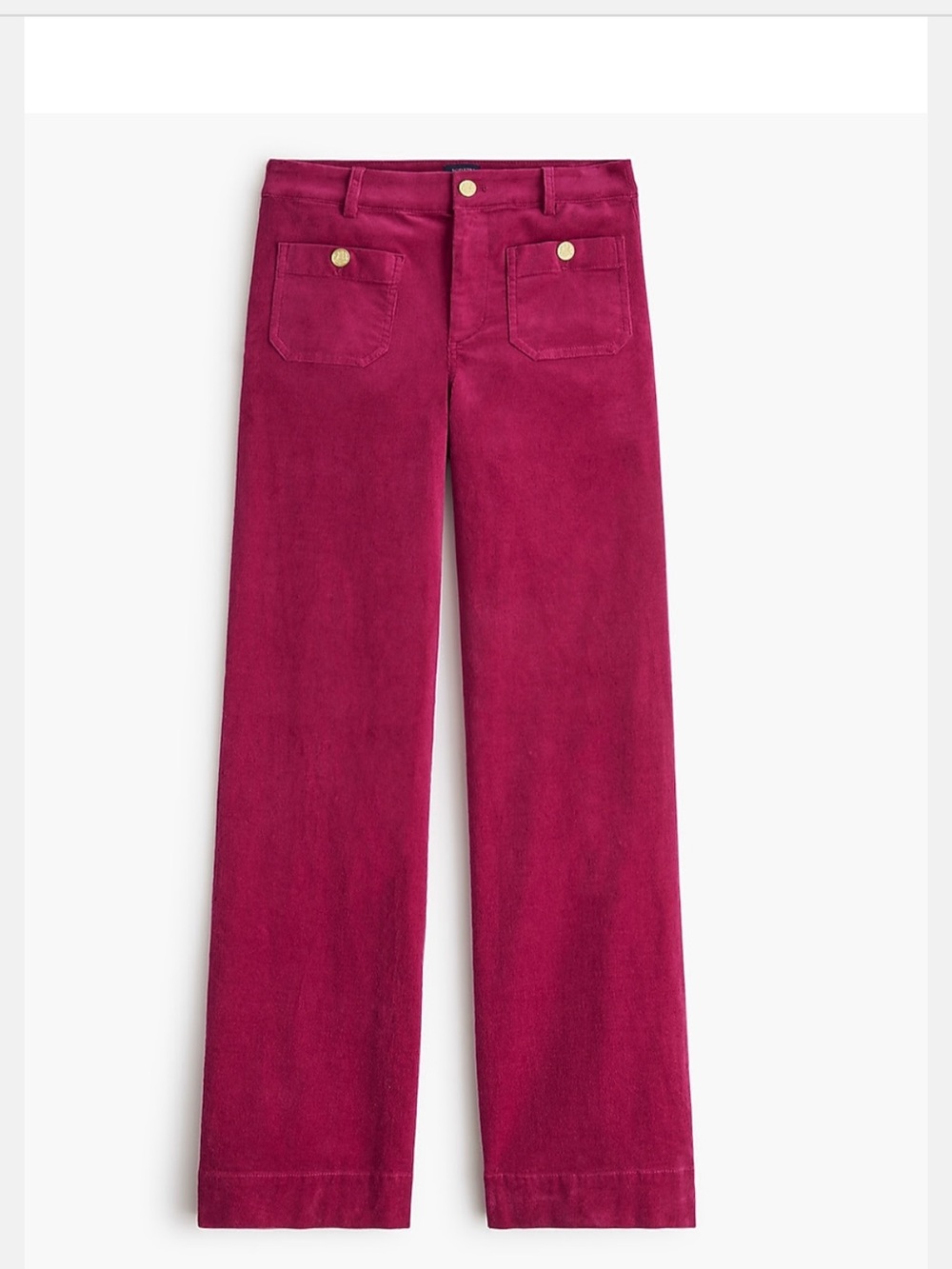 J. Crew Wide-Leg Corduroy Jeans in Berry